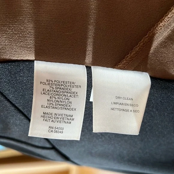 Anne Klein black dress with lace and sequin top and ruching SZ 6 - Picture 8 of 9